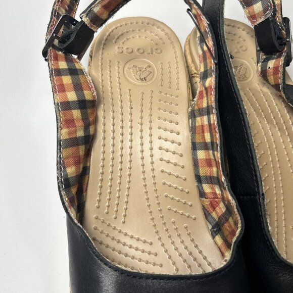 CROCS A Leigh Cork Black Wedge Women’s Size 10 - Picture 8 of 10